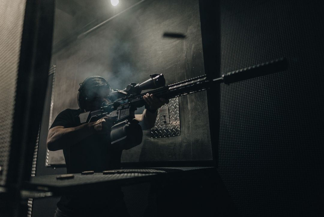 Shooting a AR-15 made by Aero Precision in a indoor range